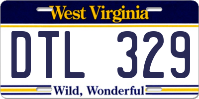 WV license plate DTL329