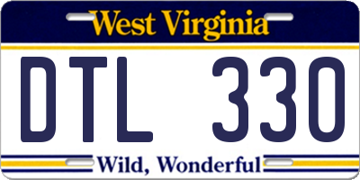 WV license plate DTL330