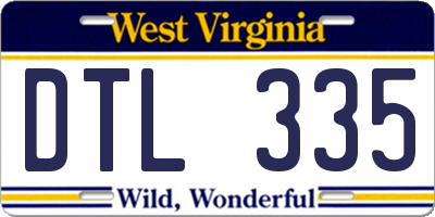 WV license plate DTL335