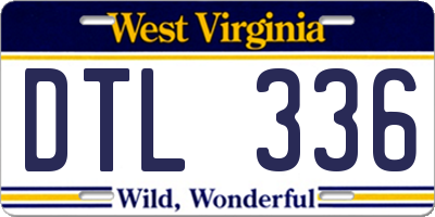 WV license plate DTL336