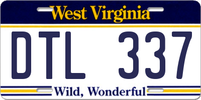 WV license plate DTL337