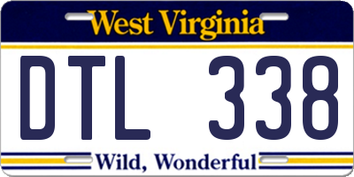 WV license plate DTL338