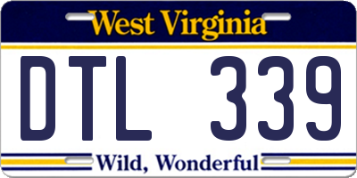 WV license plate DTL339