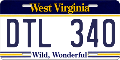 WV license plate DTL340
