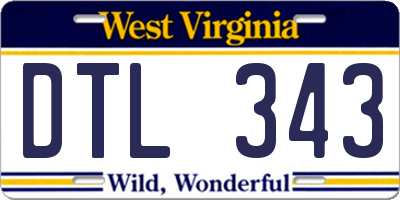 WV license plate DTL343