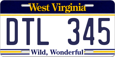 WV license plate DTL345