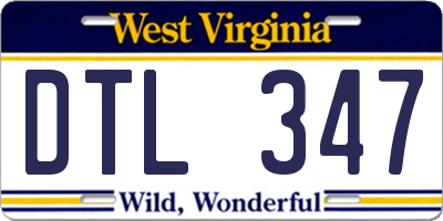 WV license plate DTL347