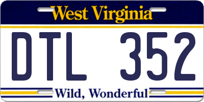 WV license plate DTL352