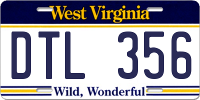 WV license plate DTL356
