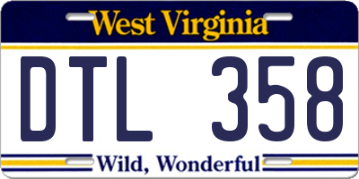 WV license plate DTL358