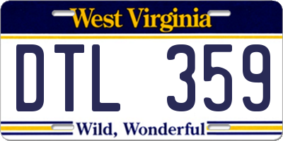 WV license plate DTL359