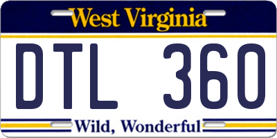 WV license plate DTL360