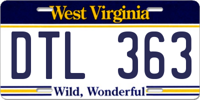 WV license plate DTL363