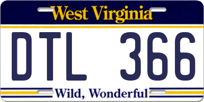 WV license plate DTL366