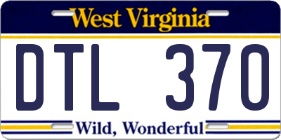 WV license plate DTL370
