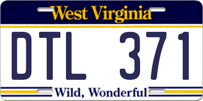 WV license plate DTL371