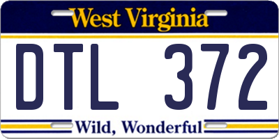 WV license plate DTL372