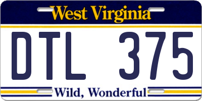 WV license plate DTL375