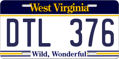 WV license plate DTL376