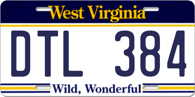 WV license plate DTL384