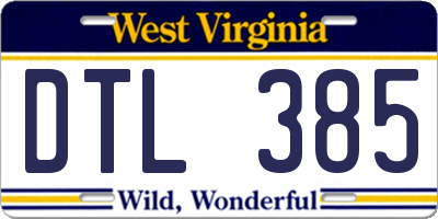 WV license plate DTL385