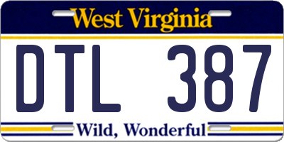WV license plate DTL387