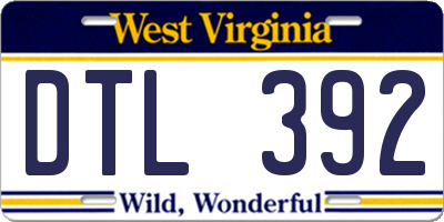 WV license plate DTL392