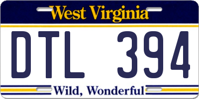 WV license plate DTL394