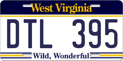 WV license plate DTL395