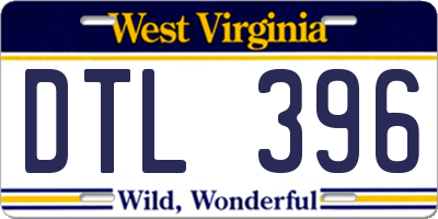 WV license plate DTL396