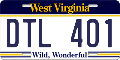 WV license plate DTL401