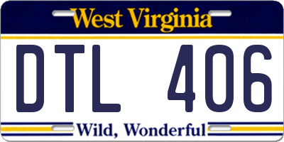 WV license plate DTL406