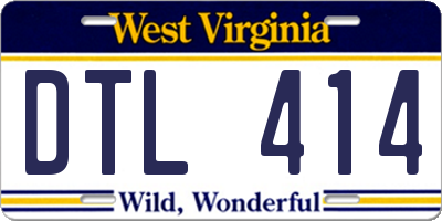 WV license plate DTL414