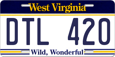WV license plate DTL420