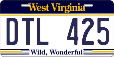 WV license plate DTL425