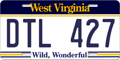 WV license plate DTL427