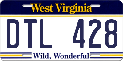 WV license plate DTL428