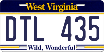 WV license plate DTL435