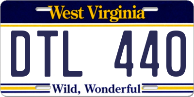 WV license plate DTL440