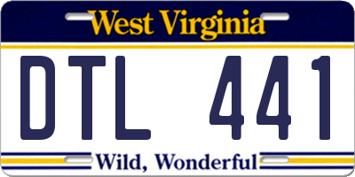 WV license plate DTL441