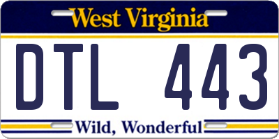 WV license plate DTL443