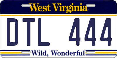 WV license plate DTL444