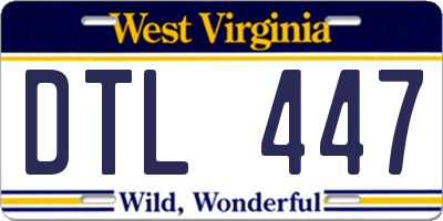 WV license plate DTL447