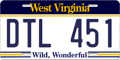 WV license plate DTL451