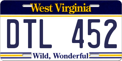 WV license plate DTL452