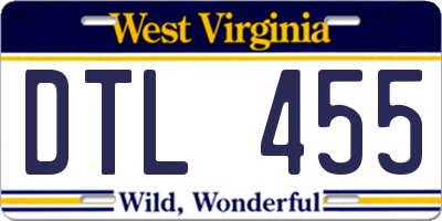 WV license plate DTL455