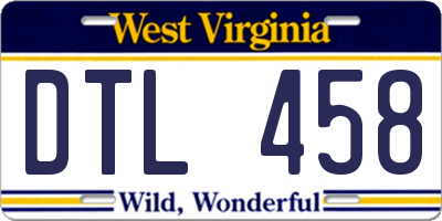WV license plate DTL458