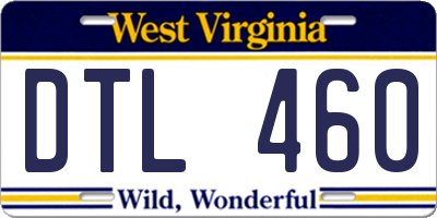WV license plate DTL460