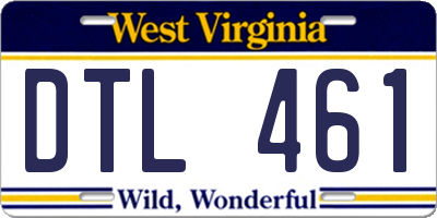WV license plate DTL461