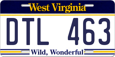 WV license plate DTL463